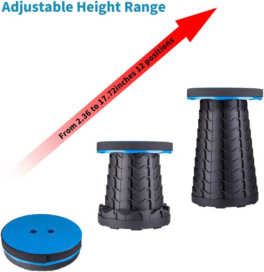 Upgraded Folding Stool Lightweight yet More Sturdy with Load Capacity 400Lbs Portable Collapsible Stool for Camping Fishing Hiking BBQ (Blue)