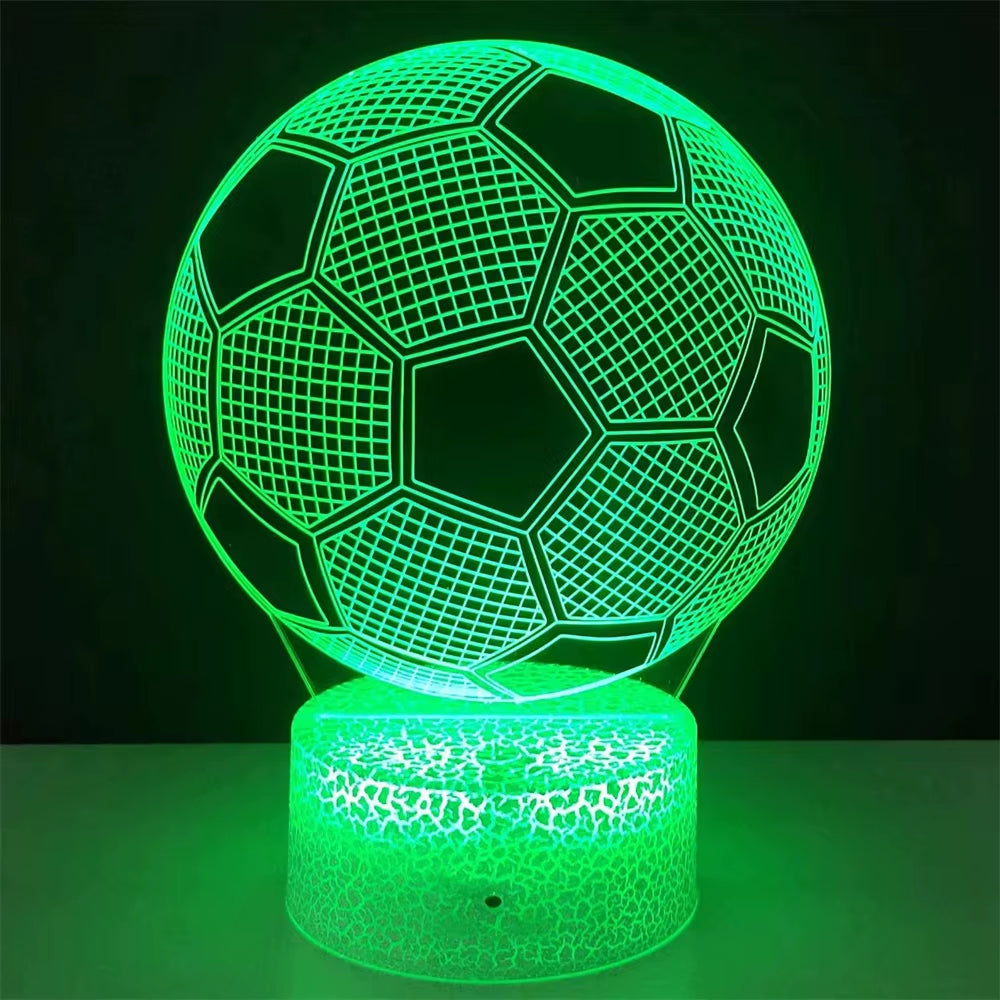 3D Illusion Child Night Light Football Ball Touch Sensor Remote Nightlight for Kids Bedroom Decoration Soccer Table Lamp Gift